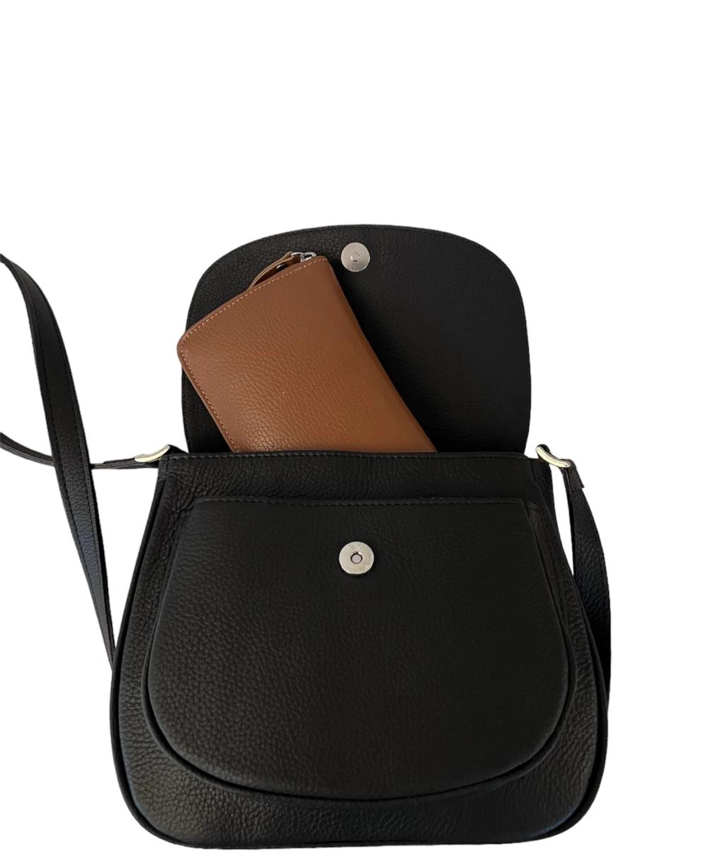 Bandolera Milán de cuero Negro - miniatura 4